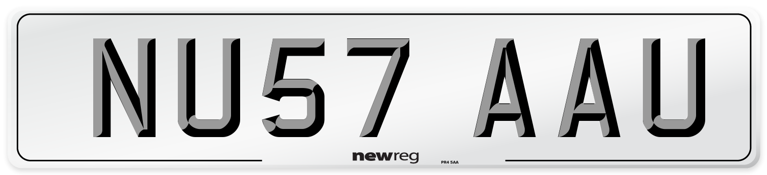 NU57 AAU Number Plate from New Reg